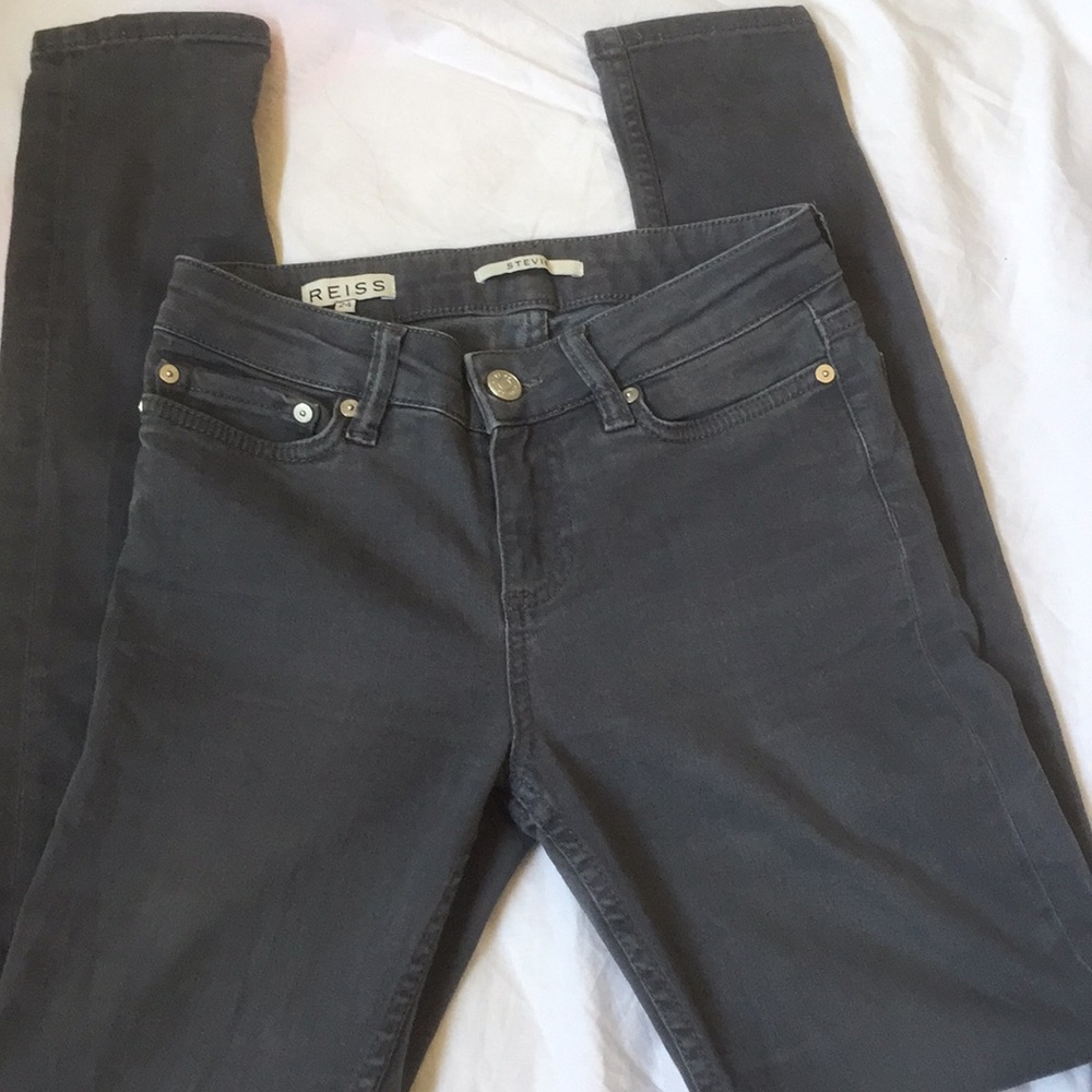 Reiss Stevie Grey Skinny Jeans Size 24 - Picture 2 of 4